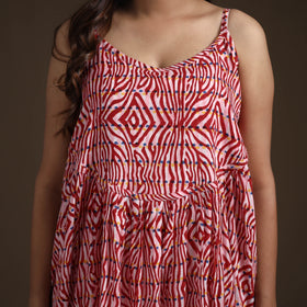 Sanganeri Floral Hand Block Print Cotton Flared Long Dress for Women 13