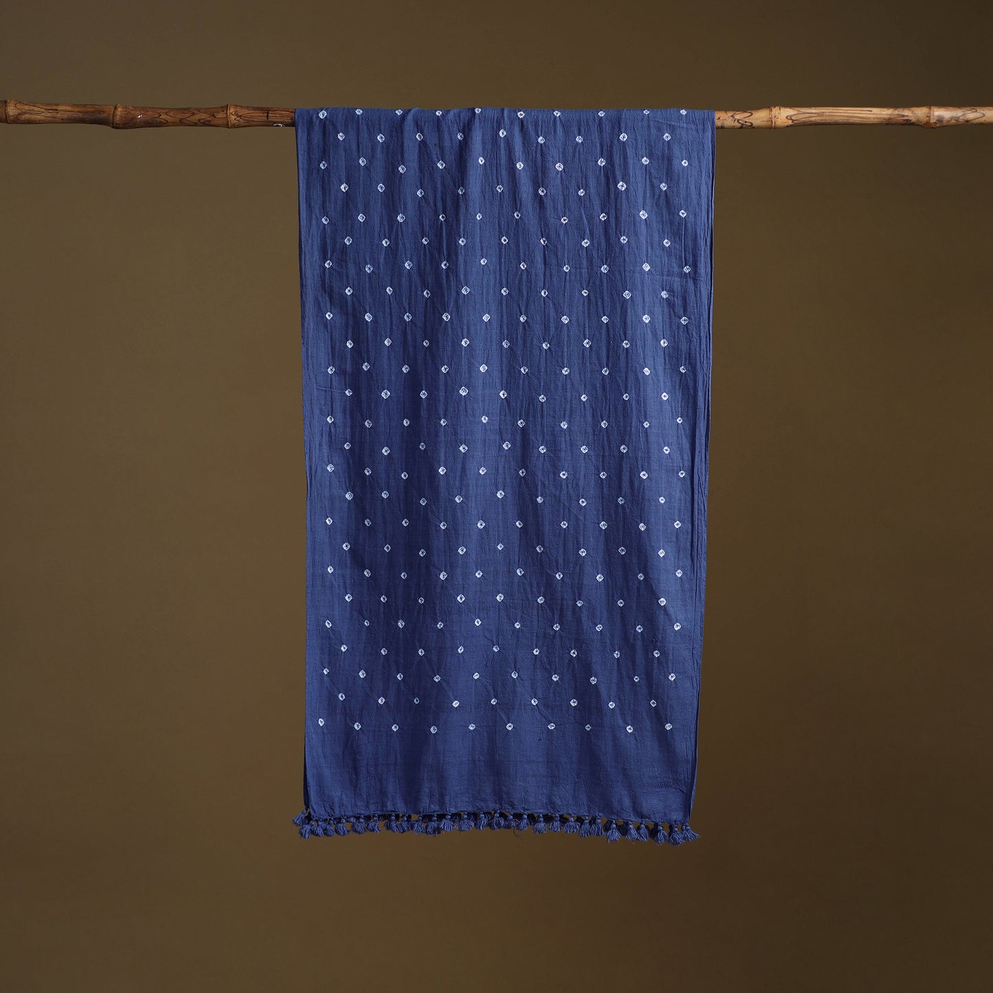 Kutch Handwoven Organic Kala Cotton Bandhani Stole 13