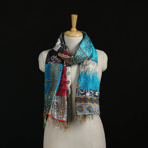 Bengal Kantha Handwork Patchwork Reversible Silk Stole 31