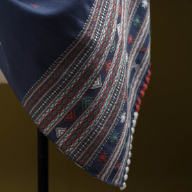 Blue - Kutch Handwoven Merino Wool Dhabla Shawl 29