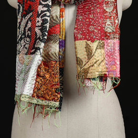 Bengal Kantha Handwork Patchwork Reversible Silk Stole 32