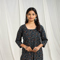 Buy Block Print Cotton Straight Blue Ajrakh Kurta for Women