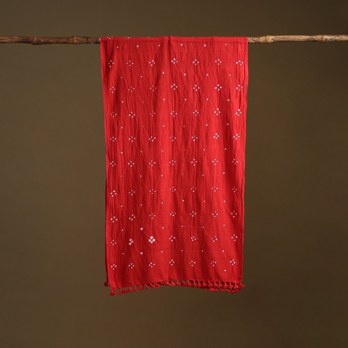 Kutch Handwoven Organic Kala Cotton Bandhani Stole 12