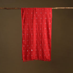 Kutch Handwoven Organic Kala Cotton Bandhani Stole 12