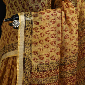 Bagh Hand Block Print Natural Dyed Kota Doria Cotton Saree 23