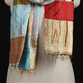 Bengal Kantha Handwork Patchwork Reversible Silk Stole 33