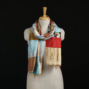 Bengal Kantha Handwork Patchwork Reversible Silk Stole 33