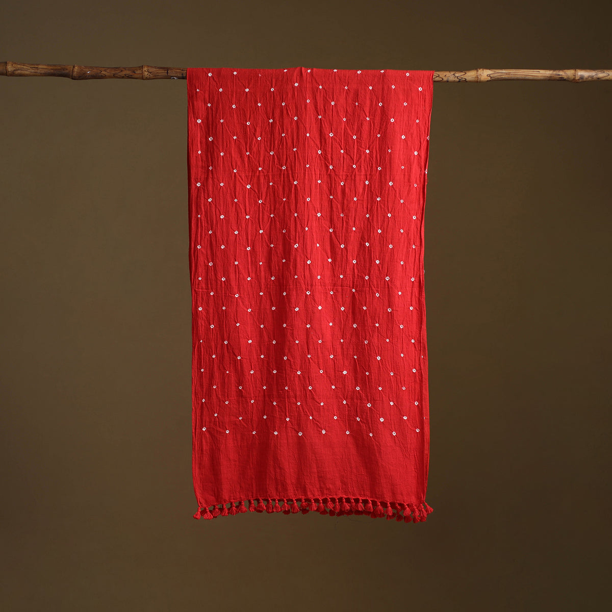 Kutch Handwoven Organic Kala Cotton Bandhani Stole 11