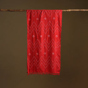 Kutch Handwoven Organic Kala Cotton Bandhani Stole 10