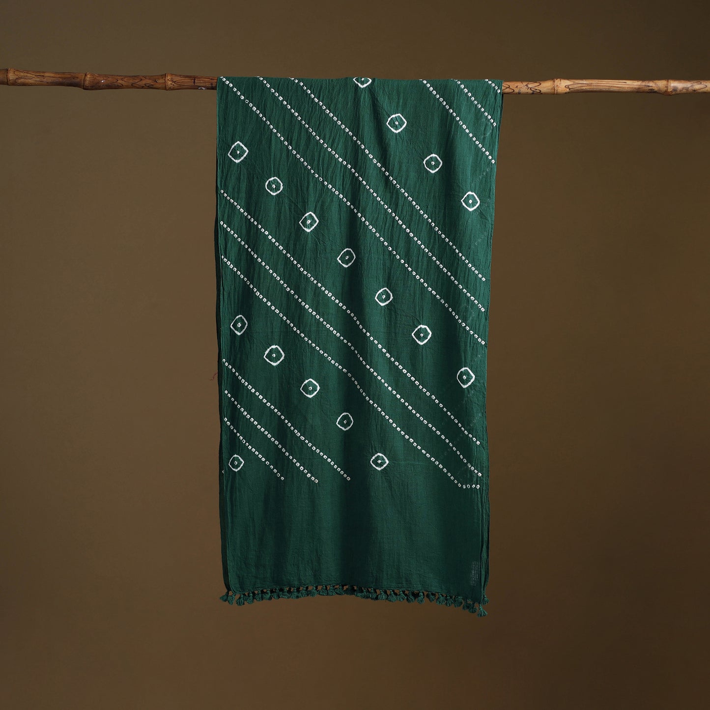 Kutch Handwoven Organic Kala Cotton Bandhani Stole 09