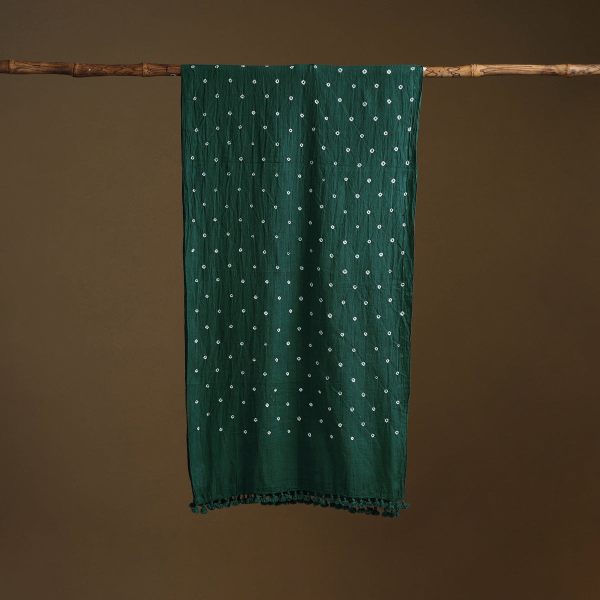 Kutch Handwoven Organic Kala Cotton Bandhani Stole 08