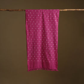 Kutch Handwoven Organic Kala Cotton Bandhani Stole 06