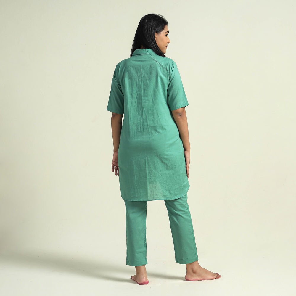 Green - Plain Dyed Cotton Co-Ord Set