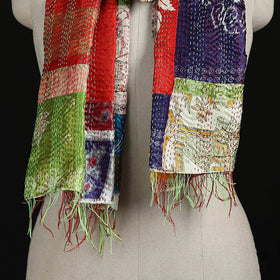 Bengal Kantha Handwork Patchwork Reversible Silk Stole 37