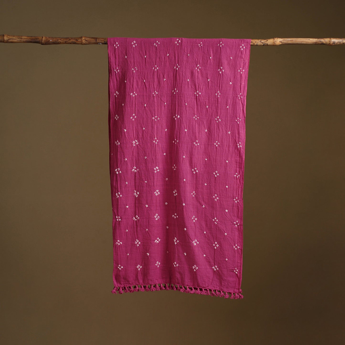 Kutch Handwoven Organic Kala Cotton Bandhani Stole 05