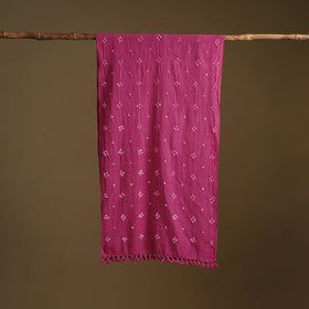 Kutch Handwoven Organic Kala Cotton Bandhani Stole 05