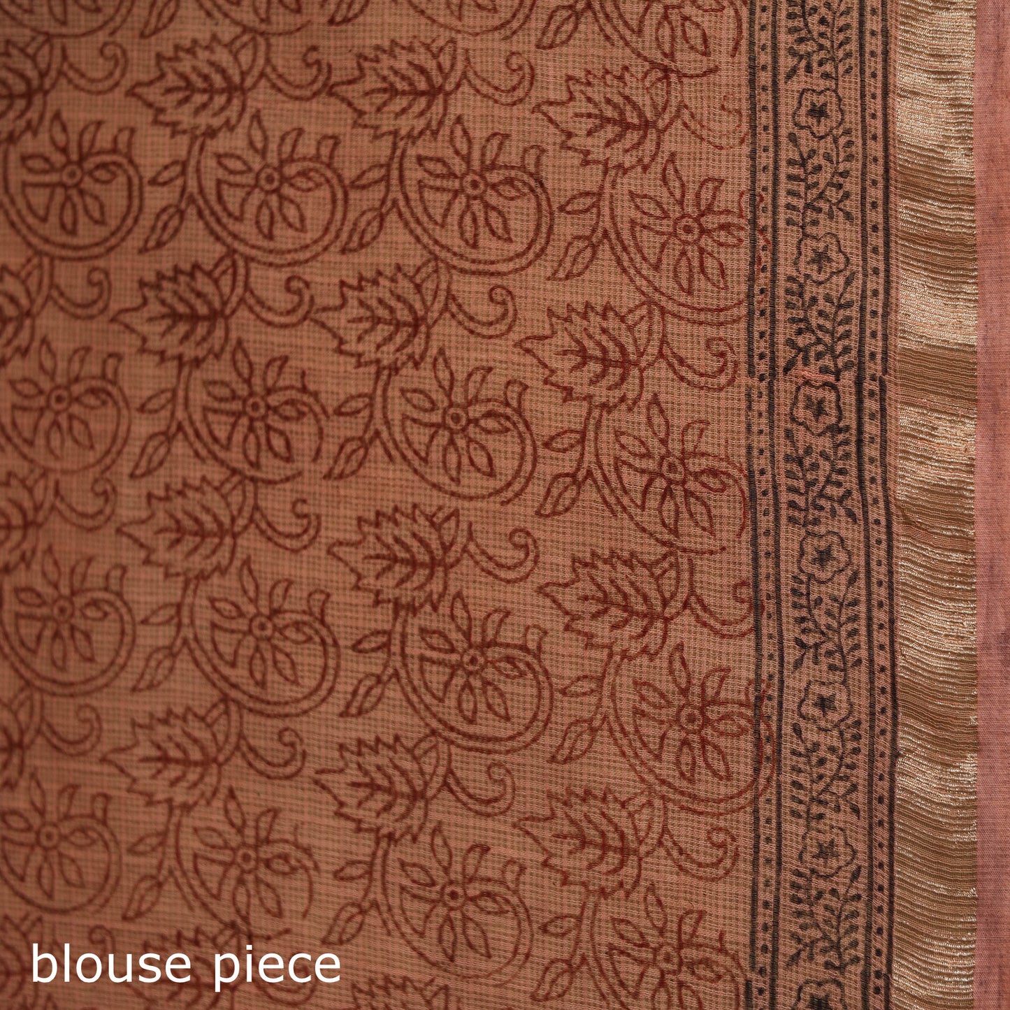 Bagh Hand Block Print Natural Dyed Kota Doria Cotton Saree 24
