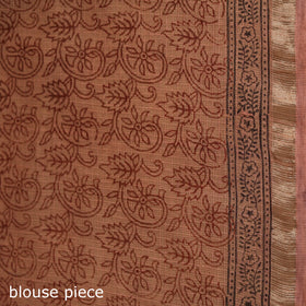Bagh Hand Block Print Natural Dyed Kota Doria Cotton Saree 24