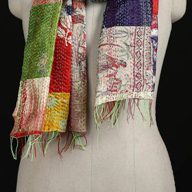 Bengal Kantha Handwork Patchwork Reversible Silk Stole 38