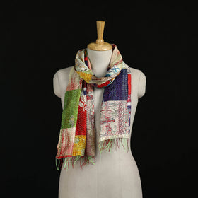 Bengal Kantha Handwork Patchwork Reversible Silk Stole 38