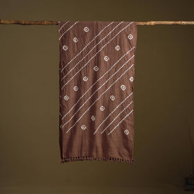 Kutch Handwoven Organic Kala Cotton Bandhani Stole 03