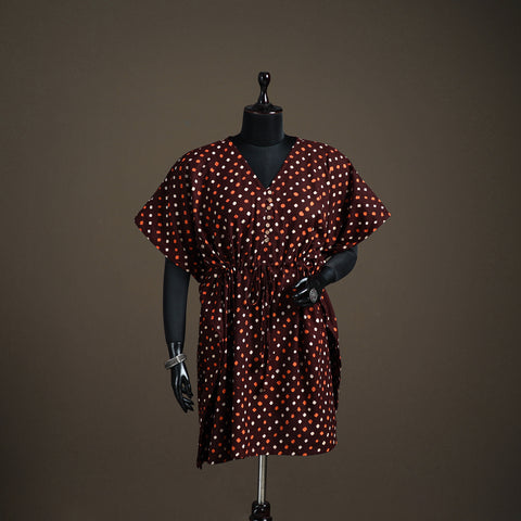 Bandhani tie-dye cotton kaftan (medium) 96 - handcrafted