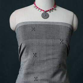 Jamdani Handloom Cotton Unstitched Dress Material: Kurta & Dupatta with Earrings 12