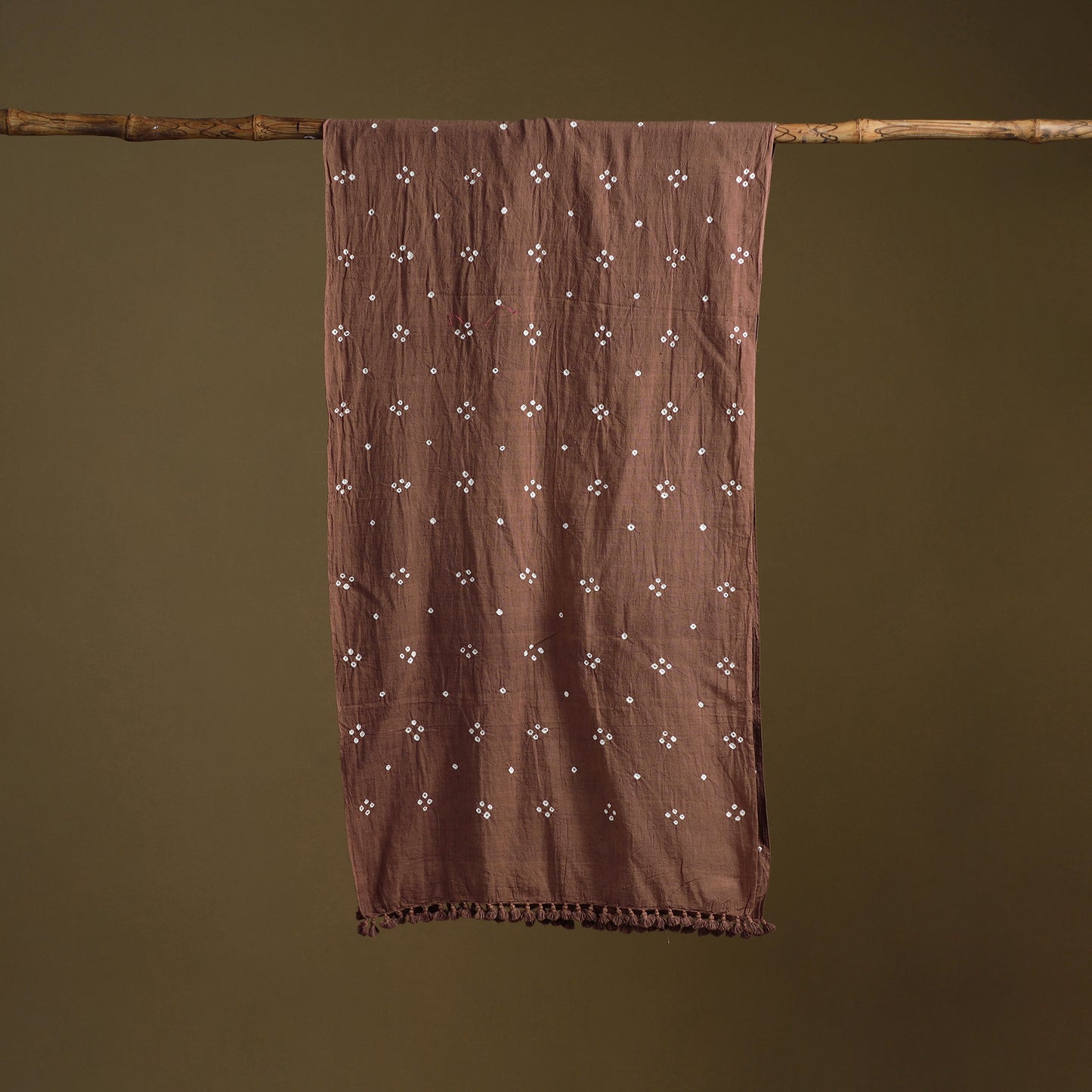 Kutch Handwoven Organic Kala Cotton Bandhani Stole 02