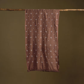 Kutch Handwoven Organic Kala Cotton Bandhani Stole 02