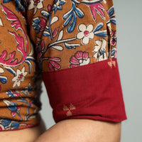 Orange - Kalamkari Printed Cotton Stitched Blouse