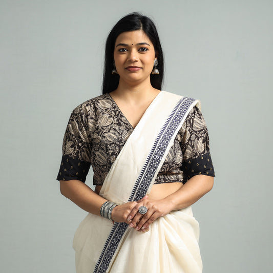 Black - Kalamkari Printed Cotton Stitched Blouse