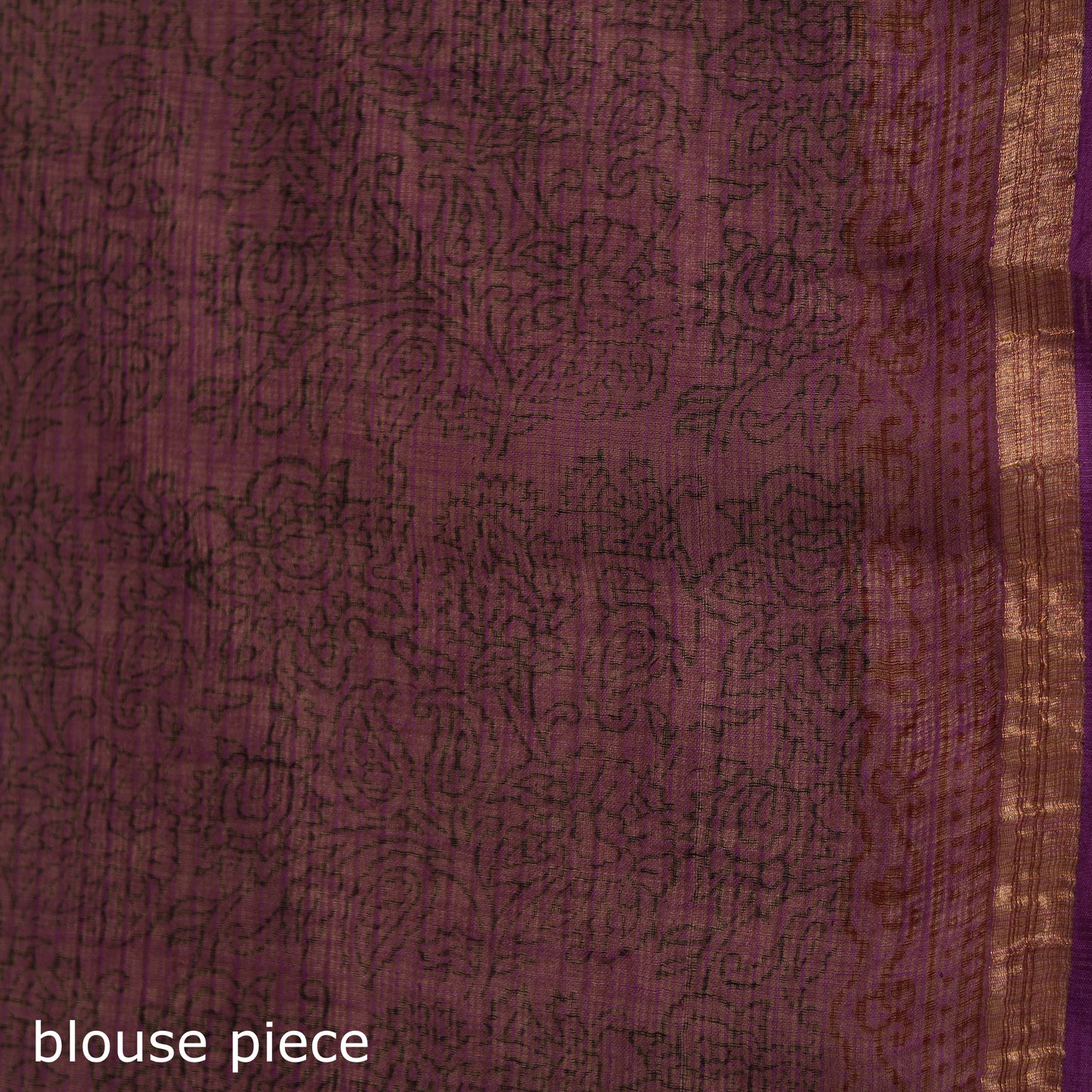 Bagh Hand Block Print Natural Dyed Kota Doria Cotton Saree 25