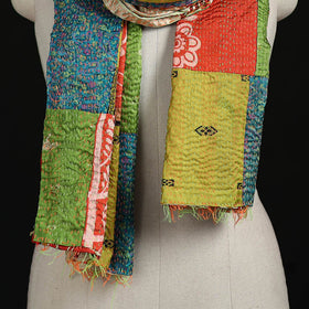 Bengal Kantha Handwork Patchwork Reversible Silk Stole 39