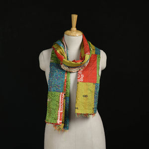 Bengal Kantha Handwork Patchwork Reversible Silk Stole 39