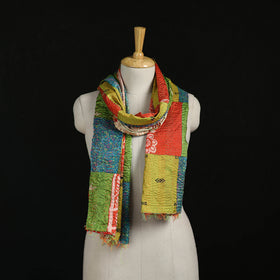 Bengal Kantha Handwork Patchwork Reversible Silk Stole 39