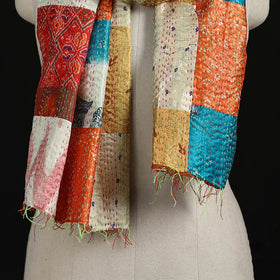 Bengal Kantha Handwork Patchwork Reversible Silk Stole 40