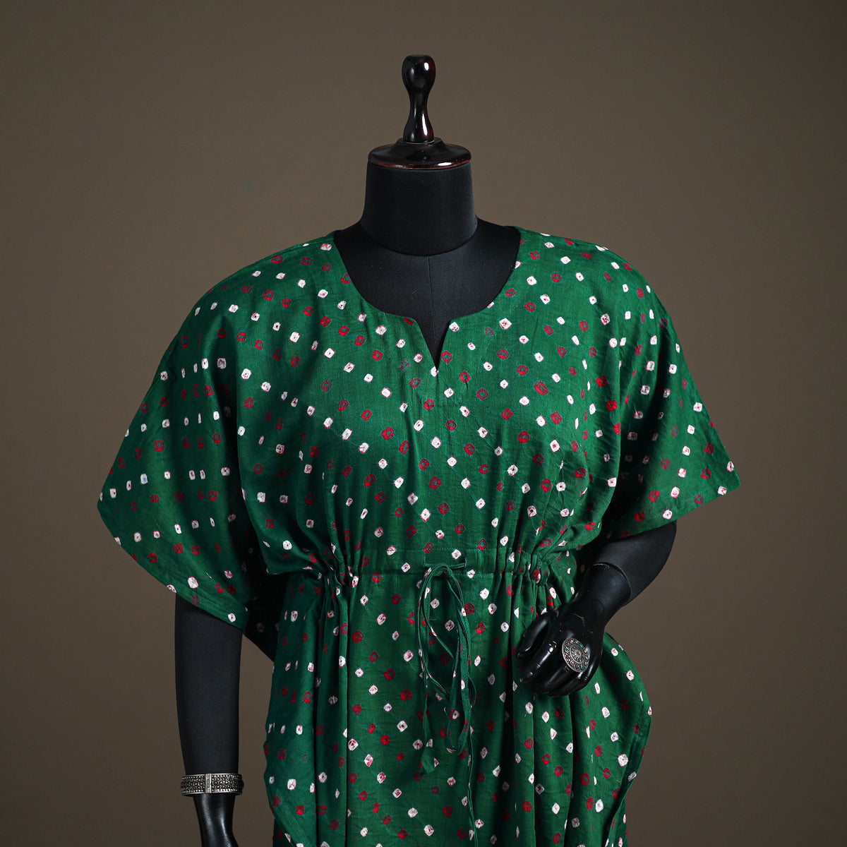 Bandhani Tie-Dye Cotton Kaftan (Medium) 98