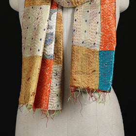 Bengal Kantha Handwork Patchwork Reversible Silk Stole 42