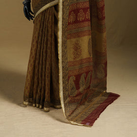 Bagh Hand Block Print Natural Dyed Kota Doria Cotton Saree 27