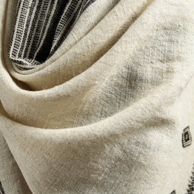 White - Kutch Handspun Handwoven Desi Wool Shawl 21