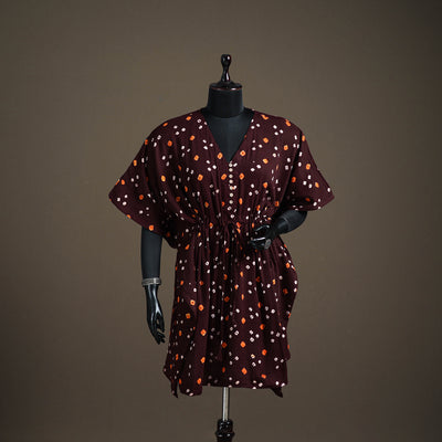 Bandhani Tie-Dye Cotton Kaftan (Medium) 100