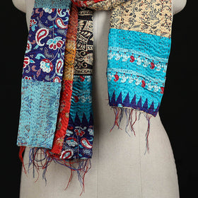 Bengal Kantha Handwork Patchwork Reversible Silk Stole 46