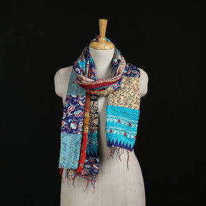 Bengal Kantha Handwork Patchwork Reversible Silk Stole 46