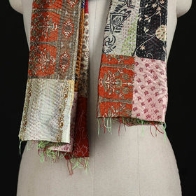 Bengal Kantha Handwork Patchwork Reversible Silk Stole 48