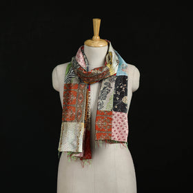 Bengal Kantha Handwork Patchwork Reversible Silk Stole 48