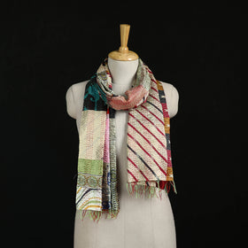 Bengal Kantha Handwork Patchwork Reversible Silk Stole 49