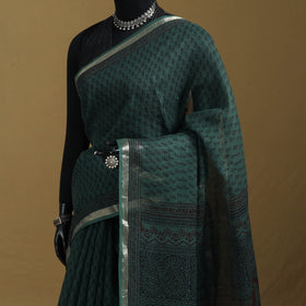 Bagh Hand Block Print Natural Dyed Kota Doria Cotton Saree 29