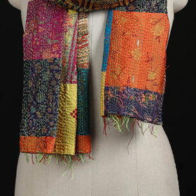 Bengal Kantha Handwork Patchwork Reversible Silk Stole 51