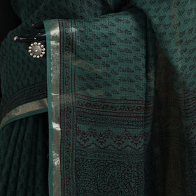 Bagh Hand Block Print Natural Dyed Kota Doria Cotton Saree 29