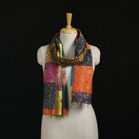 Bengal Kantha Handwork Patchwork Reversible Silk Stole 51